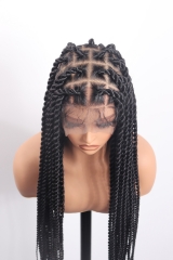 #1B Knotless Braids Goddess Lace Front Wig Pre-Braided Hair Wholesale Price