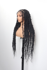 #1B Knotless Braids Goddess Lace Front Wig Pre-Braided Hair Wholesale Price