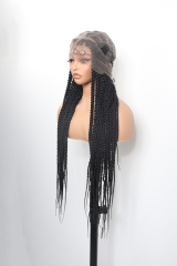 #1B Knotless Braids Goddess Lace Front Wig Pre-Braided Hair Wholesale Price