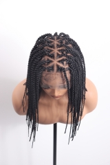 #1B Bob Knotless Braids Goddess Lace Front Wig 14‘’ Pre-Braided Hair Wholesale Price