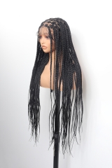 #1B Knotless Braids Goddess Lace Front Wig 36‘’ Pre-Braided Hair Wholesale Price