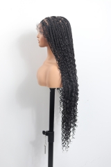 #1B Boho Knotless Braids Goddess Lace Front Wig 36‘’ Pre-Braided Hair Wholesale Price