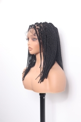 #1B Bob Knotless Braids Goddess Lace Front Wig 14‘’ Pre-Braided Hair Wholesale Price