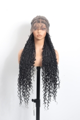 #1B Boho Knotless Braids Goddess Lace Front Wig 36‘’ Pre-Braided Hair Wholesale Price