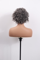 Grey Color Glueless Bob Wig Curly Hair Lace Wig Wholesale Price