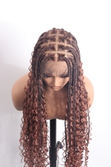 Pre-styled Knotless Braids Wig #1B-30 Color Lace Front Wig Pre-Braided Hair Wholesale Price