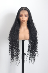 Pre-styled Knotless Braids Wig #1B Color Lace Front Wig Pre-Braided Hair Wholesale Price