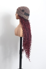 Pre-styled Knotless Braids Wig #1B-99j Color Lace Front Wig Pre-Braided Hair Wholesale Price