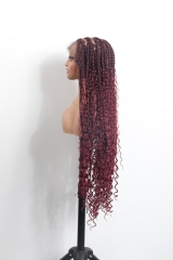 Pre-styled Knotless Braids Wig #1B-99j Color Lace Front Wig Pre-Braided Hair Wholesale Price