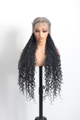 Pre-styled Knotless Braids Wig #1B Color Lace Front Wig Pre-Braided Hair Wholesale Price