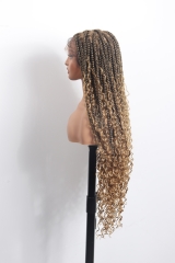 Pre-styled Knotless Braids Wig #1B-27 Color Lace Front Wig Pre-Braided Hair Wholesale Price