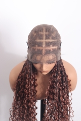 Pre-styled Knotless Braids Wig #1B-30 Color Lace Front Wig Pre-Braided Hair Wholesale Price