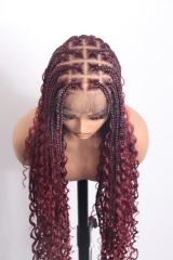 Pre-styled Knotless Braids Wig #1B-99j Color Lace Front Wig Pre-Braided Hair Wholesale Price