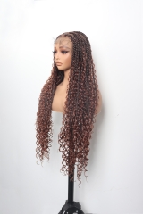 Pre-styled Knotless Braids Wig #1B-30 Color Lace Front Wig Pre-Braided Hair Wholesale Price