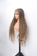 Pre-styled Knotless Braids Wig #1B-27 Color Lace Front Wig Pre-Braided Hair Wholesale Price