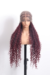 Pre-styled Knotless Braids Wig #1B-99j Color Lace Front Wig Pre-Braided Hair Wholesale Price