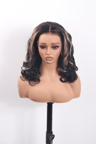 13x5 1B# HD Lace Frontal Zip & Go Wig+P1-27 Color Replacement Lace 150% Loose Deep Wave Glueless Wig