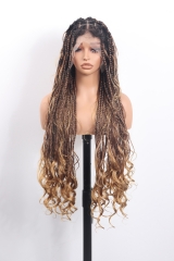 Pre-styled Knotless Braids Wig #1BT30-27 Color Lace Front Wig Pre-Braided Hair Wholesale Price