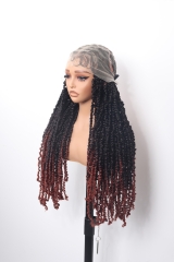 Pre-styled Braids Wig #OT1B99J-350 Color Lace Front Wig Pre-Braided Hair Wholesale Price