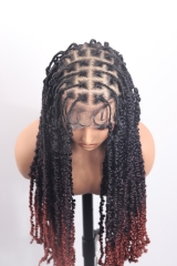 Pre-styled Braids Wig #OT1B99J-350 Color Lace Front Wig Pre-Braided Hair Wholesale Price