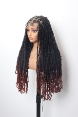 Pre-styled Braids Wig #OT1B99J-350 Color Lace Front Wig Pre-Braided Hair Wholesale Price