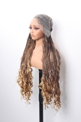 Pre-styled Knotless Braids Wig #1BT30-27 Color Lace Front Wig Pre-Braided Hair Wholesale Price