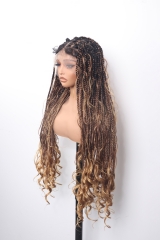 Pre-styled Knotless Braids Wig #1BT30-27 Color Lace Front Wig Pre-Braided Hair Wholesale Price