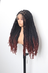 Pre-styled Braids Wig #OT99J-350 Color Lace Front Wig Pre-Braided Hair Wholesale Price