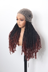 Pre-styled Braids Wig #OT99J-350 Color Lace Front Wig Pre-Braided Hair Wholesale Price