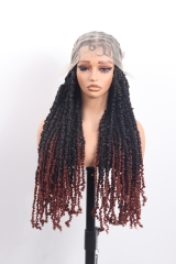 Pre-styled Braids Wig #OT1B99J-350 Color Lace Front Wig Pre-Braided Hair Wholesale Price