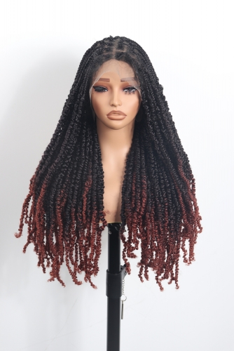 Pre-styled Braids Wig #OT99J-350 Color Lace Front Wig Pre-Braided Hair Wholesale Price