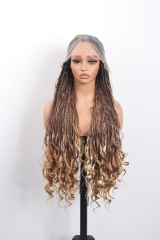 Pre-styled Knotless Braids Wig #1BT30-27 Color Lace Front Wig Pre-Braided Hair Wholesale Price