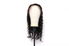 Super grade 8-24inch Loose Curly lace frontal wig 100% virgin brazilian hair in stock factory supplier