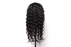 Super grade 8-24inch Loose Curly lace frontal wig 100% virgin brazilian hair in stock factory supplier
