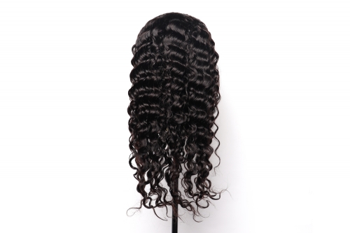 Super grade 8-24inch Loose Curly lace frontal wig 100% virgin brazilian hair in stock factory supplier
