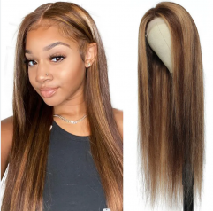 Super grade 8-24inch highlight straight lace frontal wig 100% virgin brazilian hair in stock factory supplier