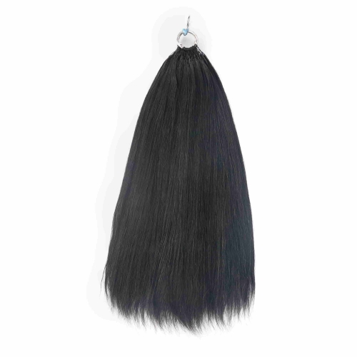 Light Yaki Straight Micro Ring Loop Feather Crochet Hair Extension Remy Hair
