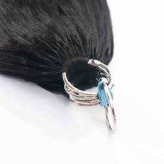 Light Yaki Straight Micro Ring Loop Feather Crochet Hair Extension Remy Hair