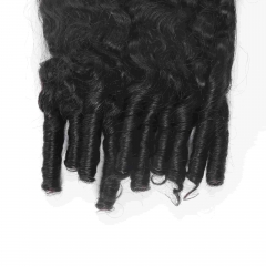 France Curly Micro Ring Loop Feather Crochet Hair Extension Remy Hair