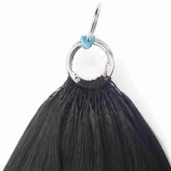 Light Yaki Straight Micro Ring Loop Feather Crochet Hair Extension Remy Hair