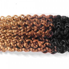 T1B-30-27# Deep Curly Micro Ring Loop Feather Crochet Hair Extension Remy Hair