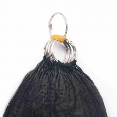 Yaki Straight Micro Ring Loop Feather Crochet Hair Extension Remy Hair