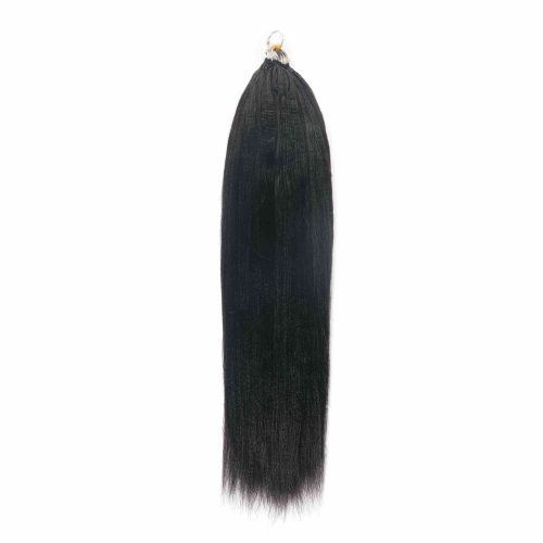 Yaki Straight Micro Ring Loop Feather Crochet Hair Extension Remy Hair