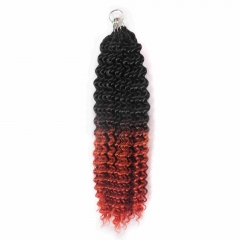 T1B-350# Kinky Curly Micro Ring Loop Feather Crochet Hair Extension Remy Hair