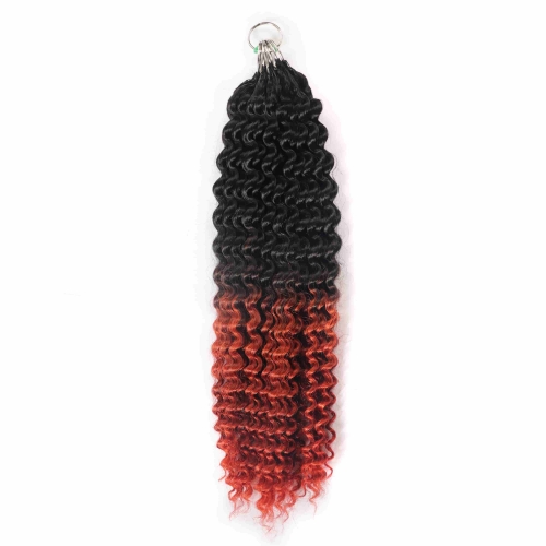 T1B-350# Kinky Curly Micro Ring Loop Feather Crochet Hair Extension Remy Hair