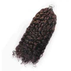 4# Pixie Curly Micro Ring Loop Feather Crochet Hair Extension Remy Hair