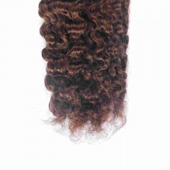 4# Burmese Curly Micro Ring Loop Feather Crochet Hair Extension Remy Hair