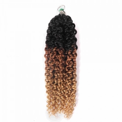 T1B-30-27# Deep Curly Micro Ring Loop Feather Crochet Hair Extension Remy Hair