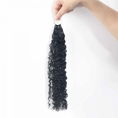 Multi-Textured Kinky Curly Micro Ring Loop Feather Crochet Hair Extension Remy Hair