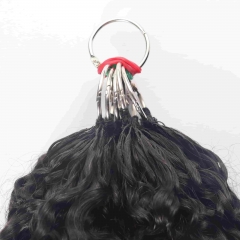 Multi-Textured Kinky Curly Micro Ring Loop Feather Crochet Hair Extension Remy Hair